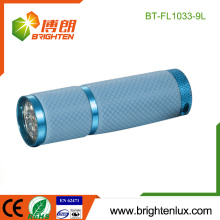 Vente en gros de gros 3 * AAA batterie Powered Pocket Blue Color Glow in the Dark 9 LED Torch pour la promotion